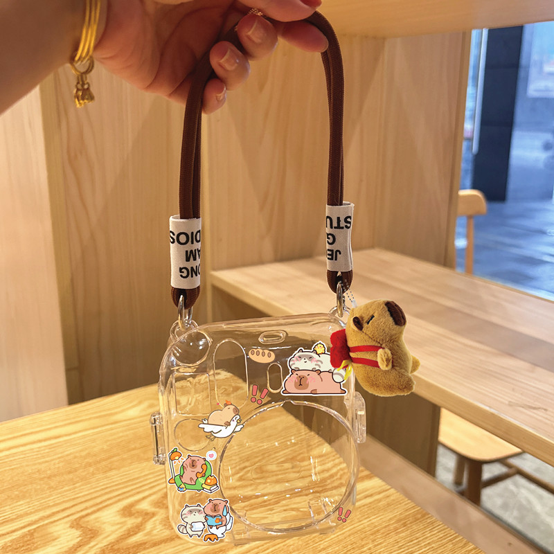 配同款挂绳卡皮巴拉可爱水晶壳