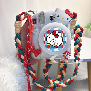 拍立得mini12/11/SE彩色保护套斜挎绳7C透明90水晶壳卡通镜头盖25