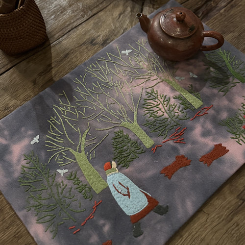 30*40CM纯棉刺子绣茶席