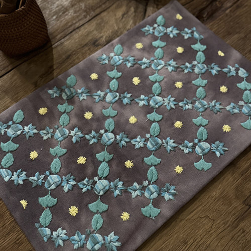 刺子绣30*45CM茶席茶巾茶垫