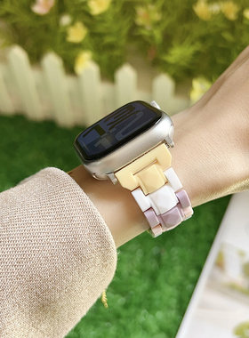 适用iwatch10ultra2七彩三珠表带