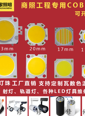 led灯珠COB面光源芯片5W7W36W24W30高亮轨道灯射灯10W12W15W18W20