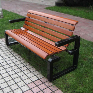户外公园椅靠背休闲实木长凳