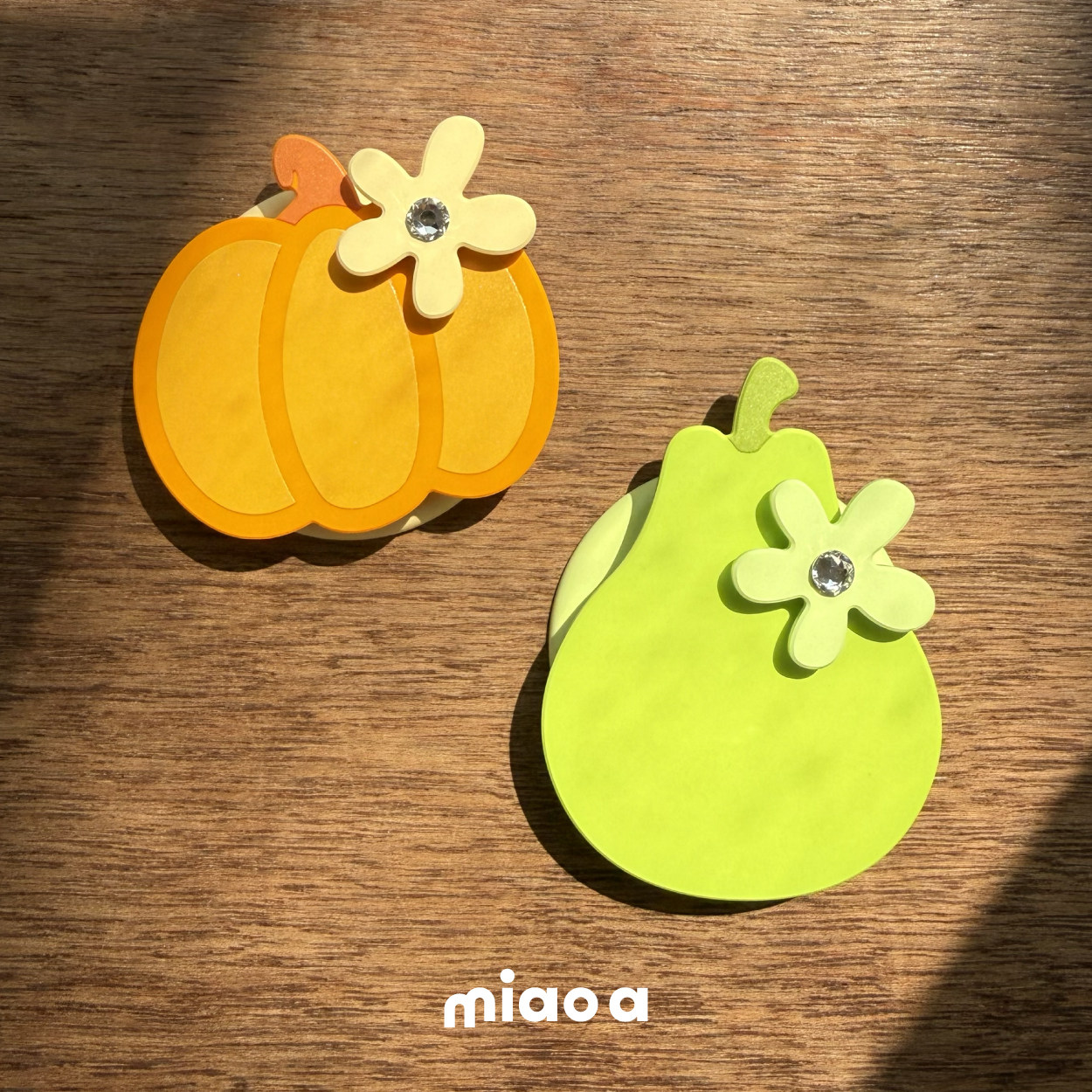 miao a｜原创清新啤梨奶油南瓜旋转花花磁吸手机支架