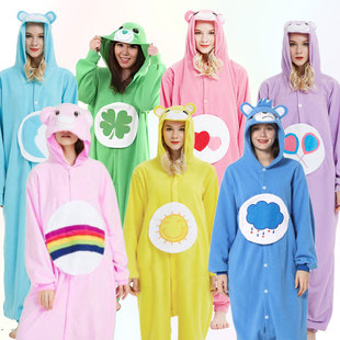 万圣节演出卡通动物分享熊爱心熊动漫角色连体年会男女派对表演服