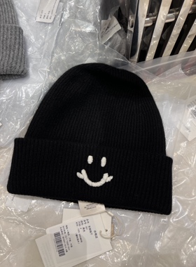 JCLP匠心品质～超软糯减龄神器纯羊绒加厚保暖男女同款笑脸针织帽