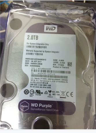 原装全新海康监控硬盘WD/西部数据 WD20URX2T紫盘安防电脑用