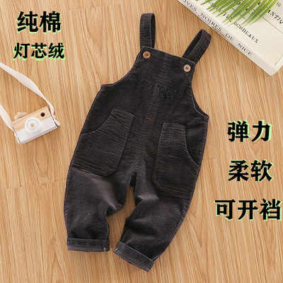 可爱春秋新款灯芯绒婴幼儿背带裤
