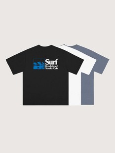 24S 重磅索罗娜短袖 圆领落肩夏季 T恤 冲浪图像印花 Roadistance