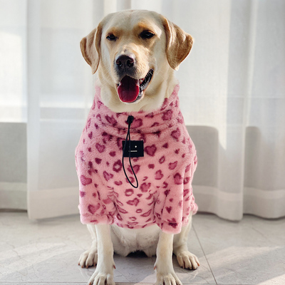 大型犬狗狗衣服豹纹保暖衣服