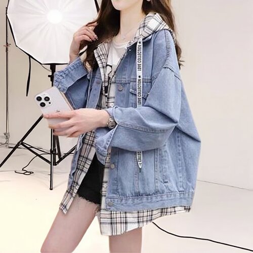 大码240斤春秋女牛仔两件套