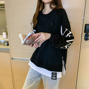 超火卫衣女ins潮慵懒风假两件上衣2025年新款 外套女 宽松初秋薄款