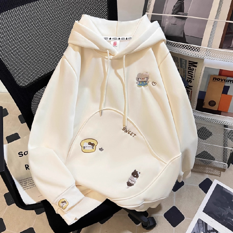 特大码300斤胖mm独特漂亮减龄连帽卫衣女秋冬季加绒加厚爆款上衣