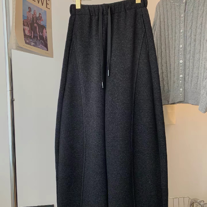 秋冬2025新款高腰松紧阔腿直筒裤女加绒保暖宽松休闲弯刀梧桐裤女,女装/女士精品,卫裤,淘宝优惠券,粉丝福利购,淘宝优惠卷