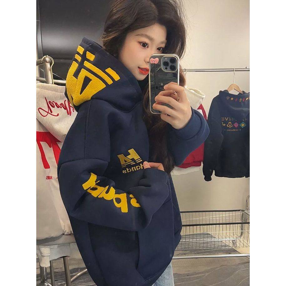 国潮牌hiphop美式高街字母刺绣连帽卫衣女春秋冬宽松加绒情侣外套,女装/女士精品,卫衣/绒衫,淘宝优惠券,粉丝福利购,淘宝优惠卷