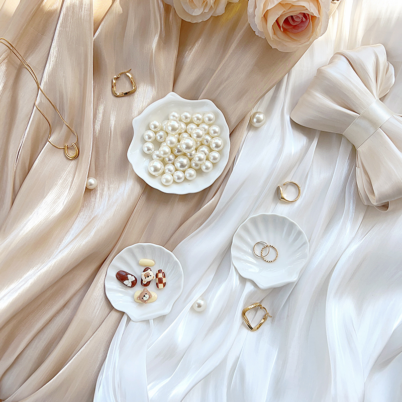 拍摄道具陶瓷贝壳盘珍珠摆件