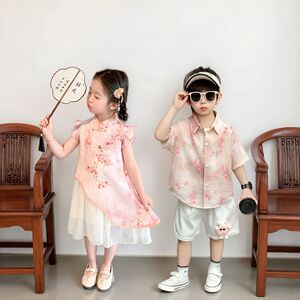 儿童新中式龙凤胎汉服夏季薄款