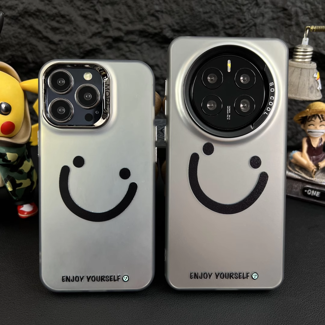 原创欧美笑脸苹果手机壳16promax小米15情侣iphone14华为mate60pro新款pura70荣耀vivo红米k80一加opporeno13