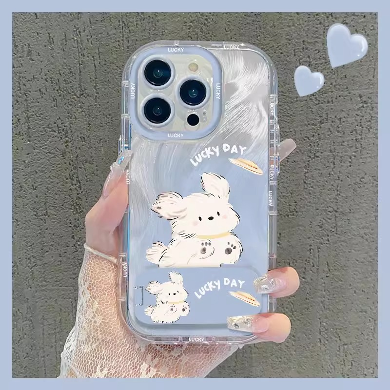 渐变蓝飞盘小狗手机壳适用苹果17Air16promax小米15情侣iphone14华为mate60propura70荣耀vivo红米k80oppo13