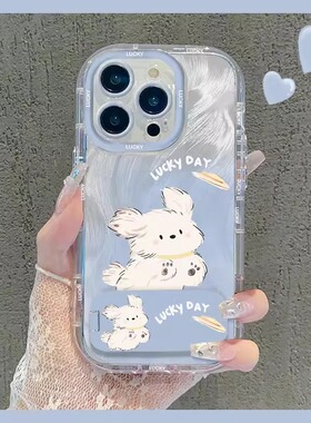 渐变蓝飞盘小狗手机壳适用苹果17Air16promax小米15情侣iphone14华为mate60propura70荣耀vivo红米k80oppo13