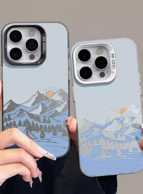雪山日出适用苹果手机壳17Air16promax小米15情侣iphone14华为mate80propura70荣耀vivo红米k90一加opporeno