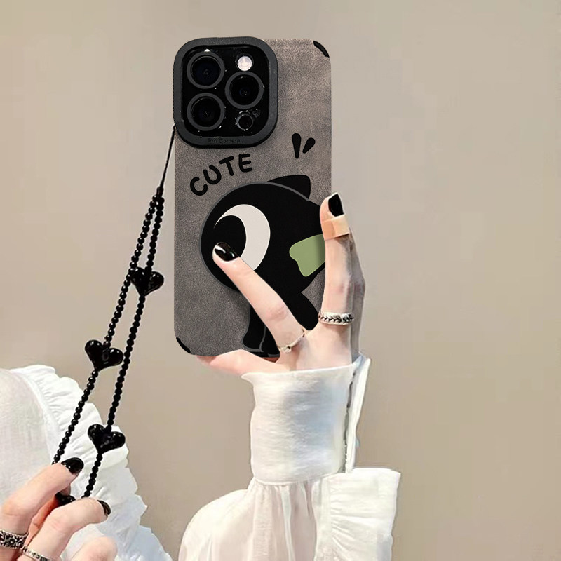 翻毛皮可爱罗小黑手机壳适用苹果17Air16promax小米15情侣iphone14华为mate70pura80荣耀vivo红米k90oppoiQOO,3C数码配件,手机保护套/壳,淘宝优惠券,粉丝福利购,淘宝优惠卷