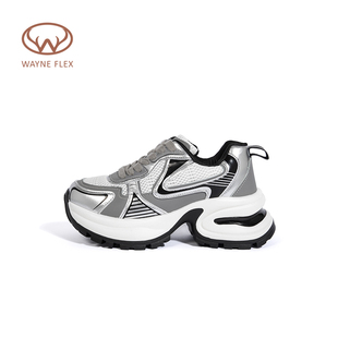 美国Wayne Flex韦恩新款老爹鞋ACF鹿皮舒适百搭拼色休闲增高厚底
