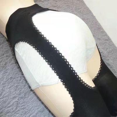 薄四面吊带透气镂空连裤袜