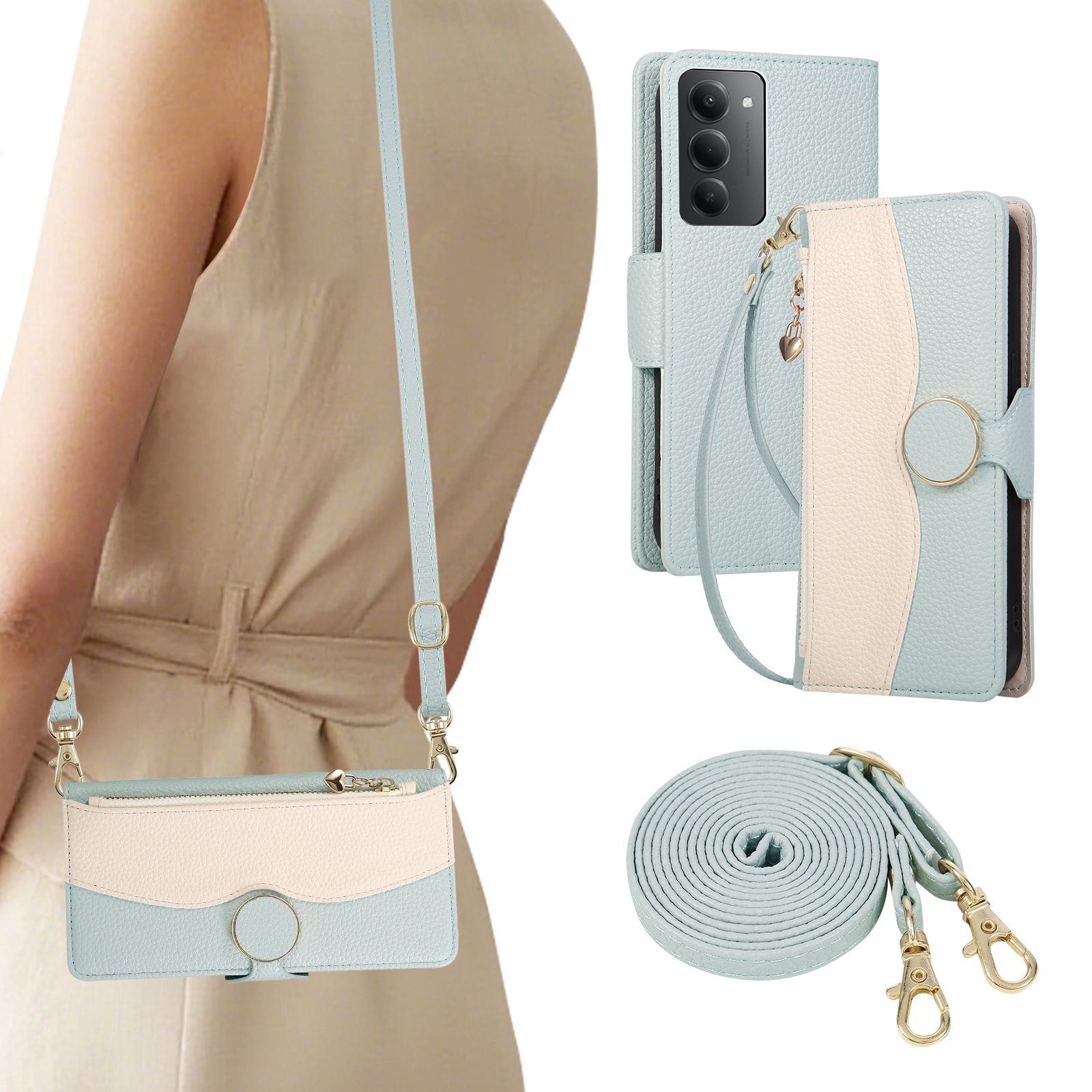 红米Note15手机壳新款日韩斜挎包