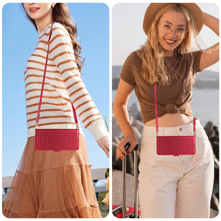 日韩风闪钻皮套适用三星S26手机壳Galaxys25 防盗刷卡槽S24FE斜挎背带S25保护套全包S23ultra软硅胶外壳 新款