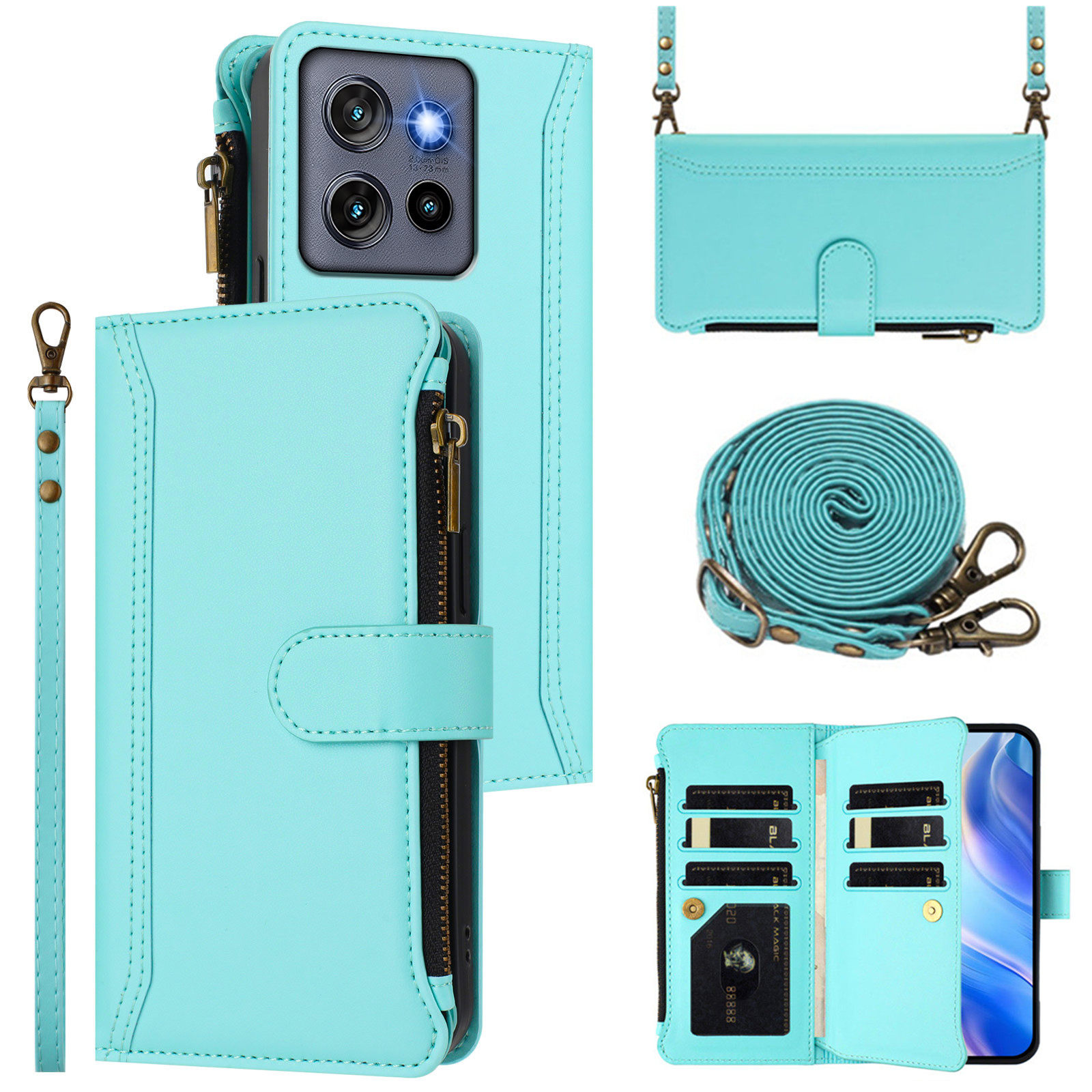 适用摩托罗拉Edge 40/50翻盖Ultra硅胶60Pro手机壳Neo零钱卡包30Fusion软胶全包X30PRO纯色皮套MOTO保护套G85