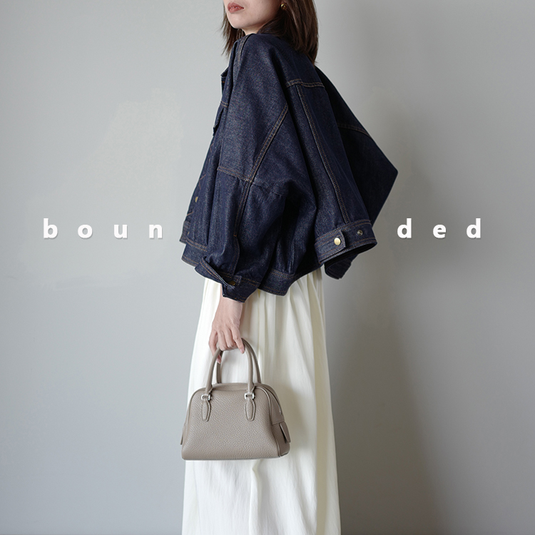 Bounded 设计师款头层牛皮小号保龄球包mini波士顿斜挎包