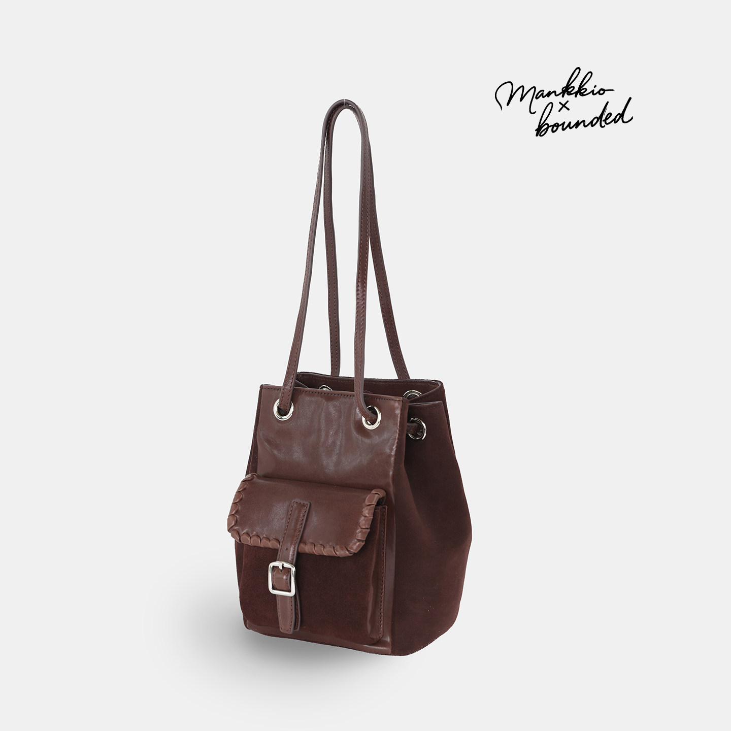 bounded有界2024新款秋冬小众高级感迷你小水桶单肩斜挎包包女款