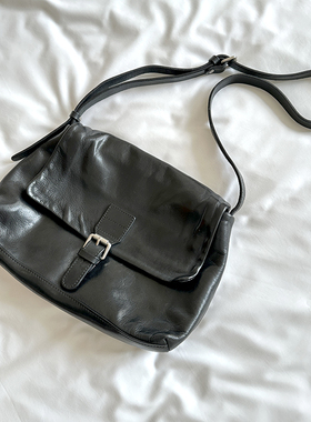 bounded有界休闲通勤英伦复古重油蜡头层牛皮真皮邮差包斜挎单肩