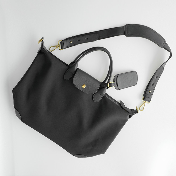 bounded防水帆布拼真皮托特大容量通勤妈咪包饺子包电脑包旅行包