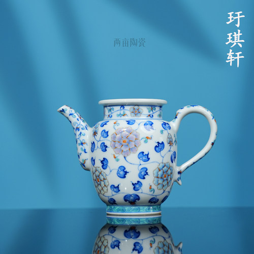 玗琪轩柴窑斗彩缠枝牡丹公道