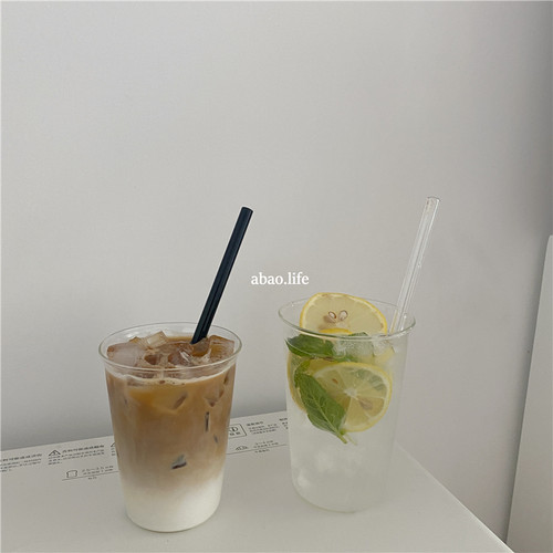 韩国ins风高硼硅玻璃杯自制同款