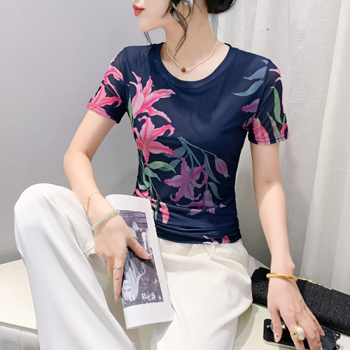 短袖通勤常规欧货短袖t恤女2024