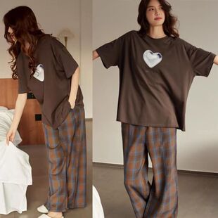 莫代尔睡衣女春夏季 秋家居服套装 人棉短袖 可外穿大码 长裤 2025新款