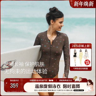 时尚 atlanticbeach2024新款 修身 冲浪泳装 显瘦 竞速泳衣女防晒长袖