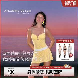 泳装 atlanticbeach连体泳衣女新款 泡温泉高级感显瘦绝美吊带裙式