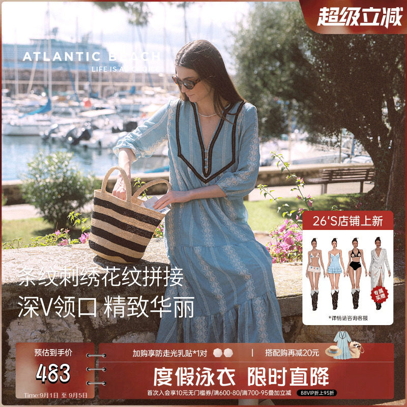 atlanticbeach度假连衣裙裹裙图片