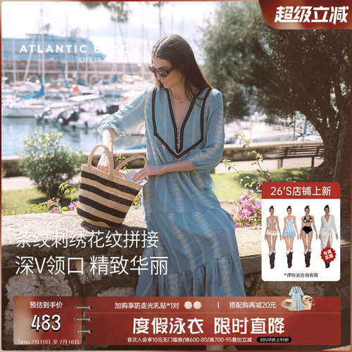 atlanticbeach度假连衣裙裹裙