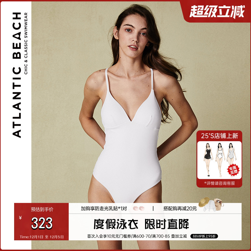atlanticbeach泡温泉女连体泳衣