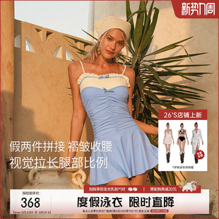 泳装 复古波点连体裙式 显瘦遮肚 度假泳衣女 atlanticbeach2024新款