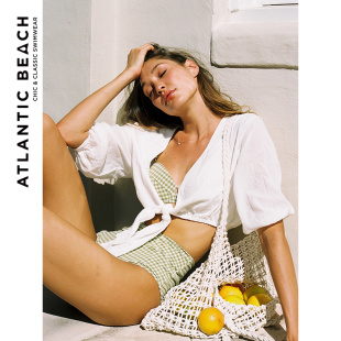 AtlanticBeach法式 可下水外套防晒 蝴蝶结温泉泳衣外套比基尼罩衫