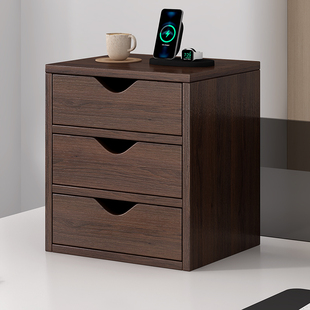 办公室桌面收纳盒增高架带抽屉置物架高一点多层桌上杂物收纳柜