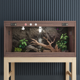 陆龟饲养箱鬃狮蜥蜴爬宠虫专用恒温箱智能温控养殖保温大型实木箱