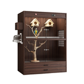 鹦鹉鸟笼别墅大型豪华实木鸟笼子防羽粉别墅宠物笼防溅定制鸟柜子