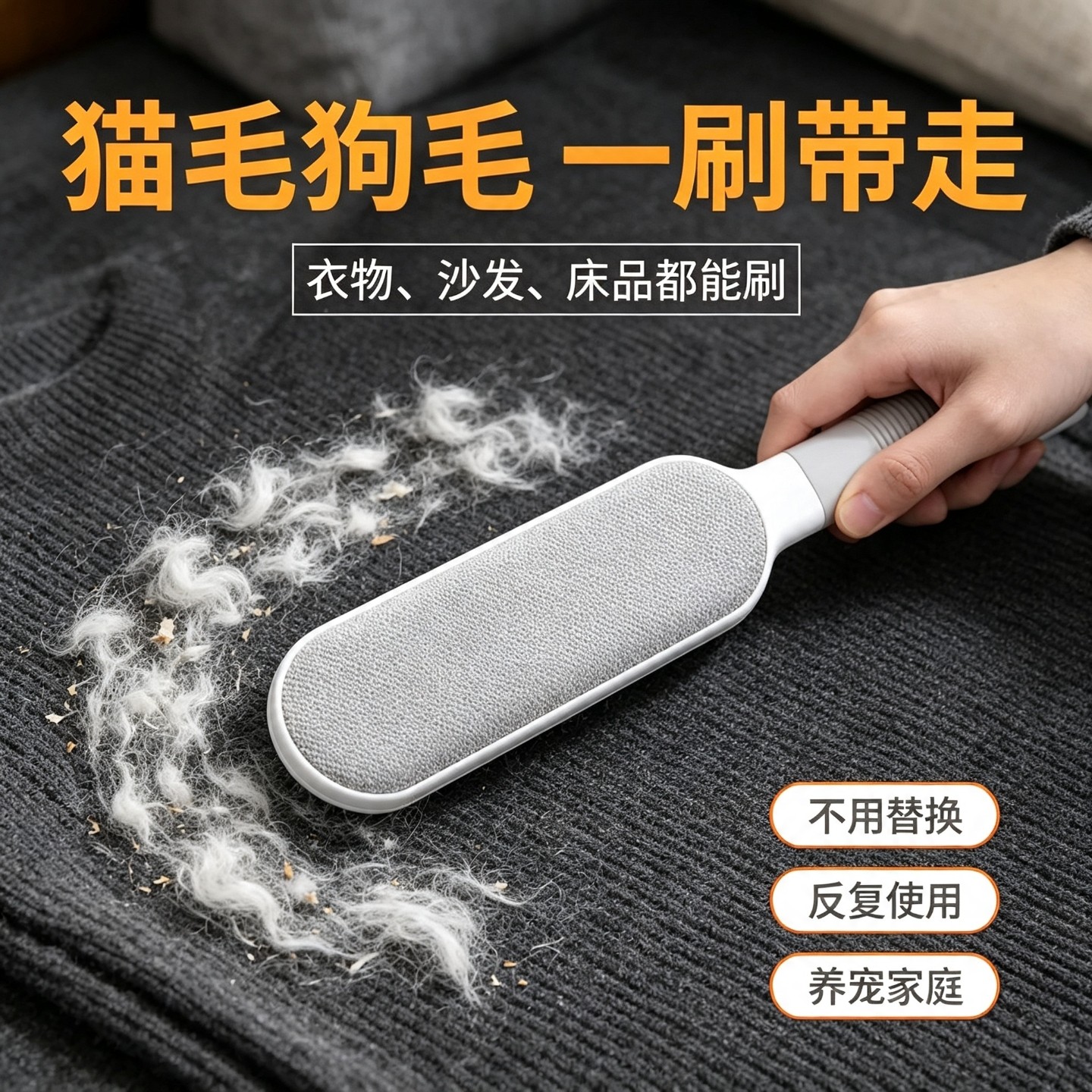 双面静电刷衣物羊绒毛大衣刷毛器床单被除毛刷宠物毛发粘毛器刷子